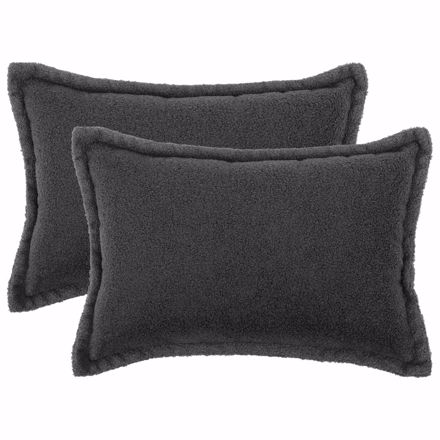 Set di 2 federe vidaXL HOUTEN in tessuto bouclé grigio, L 50 cm x P 30 cm
