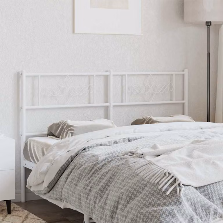 Testiera di ricambio vidaXL in metallo bianco laccato per letto 120x200 cm