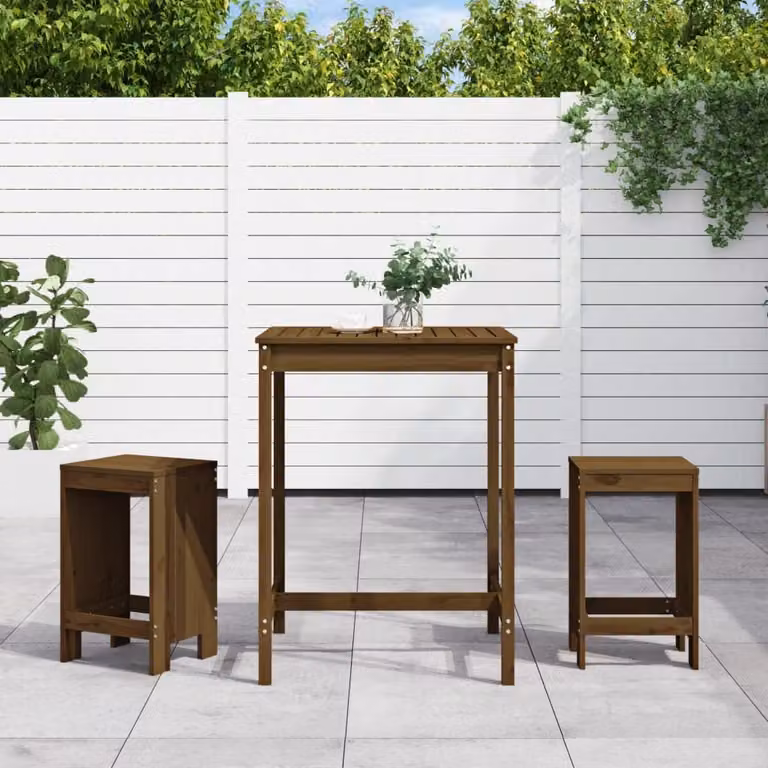 Maison Exclusive - Set Bar da Giardino 3 pz ambra in Legno Massello di Pino