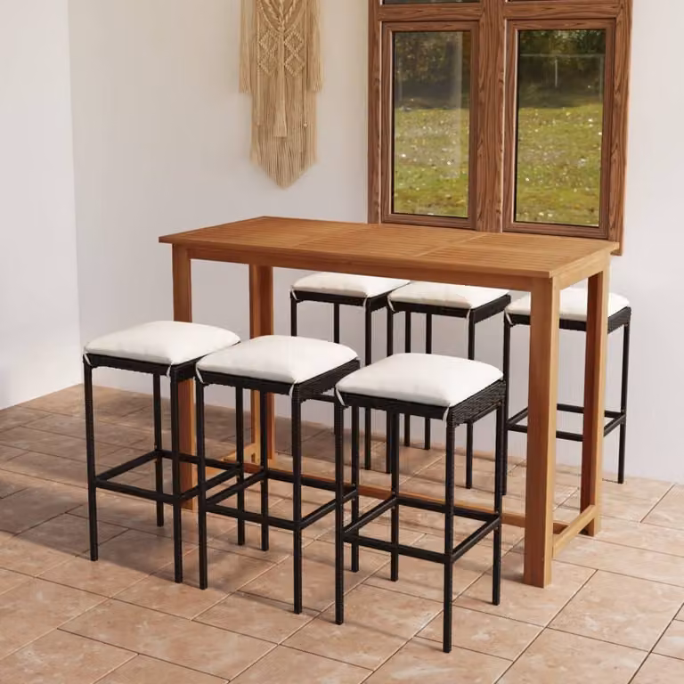 Maison Exclusive - Set da giardino da 7 pezzi con cuscini, nero