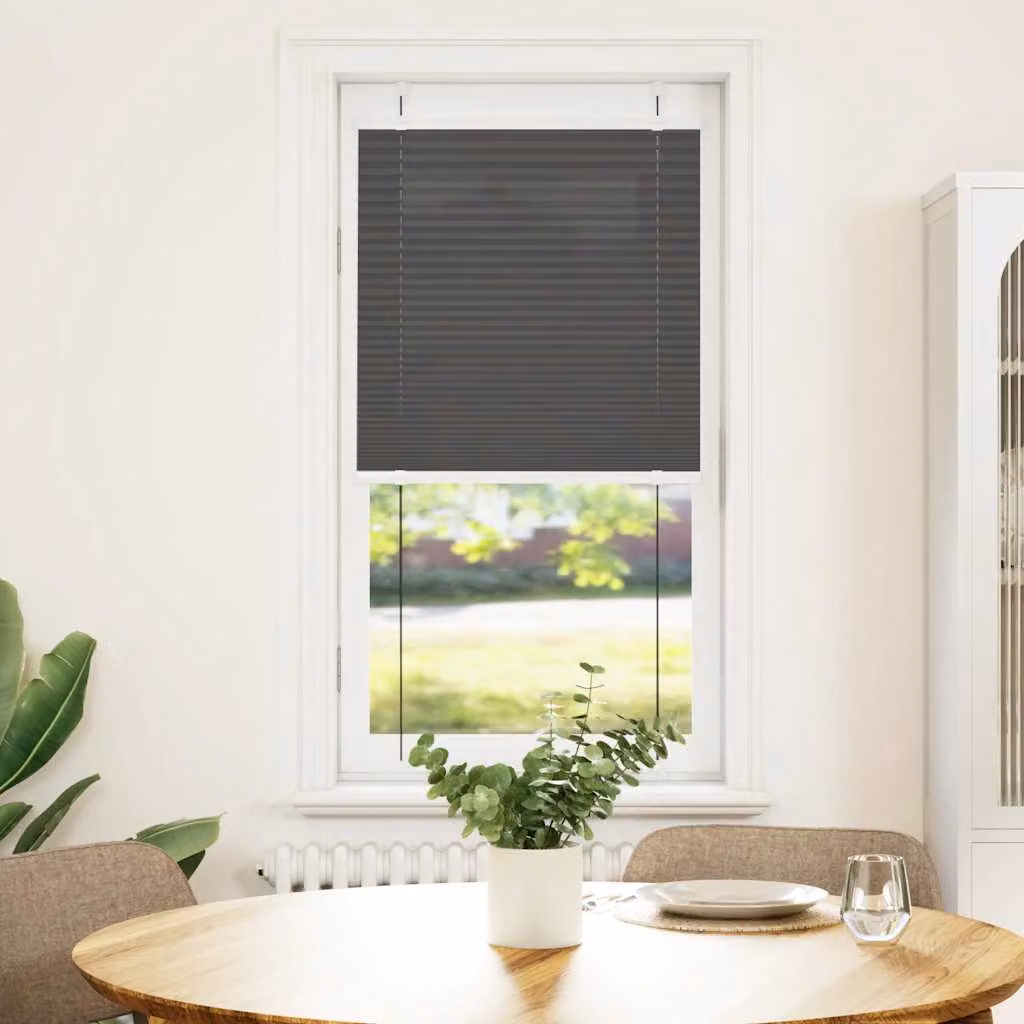 vidaXL Tenda Plissettata Nera 55x100 cm Larghezza Tessuto 54,4 cm