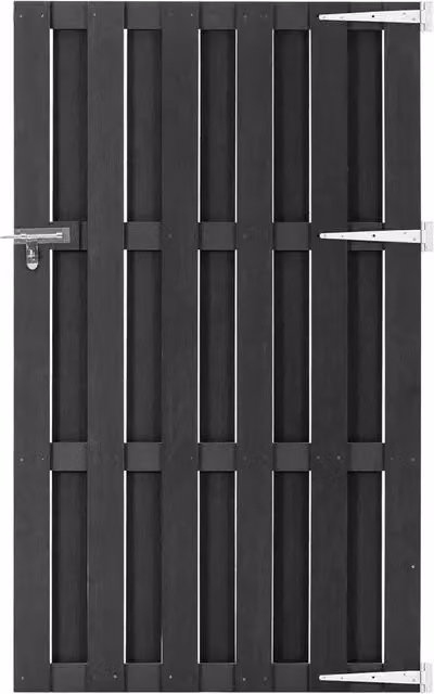 Cancello singolo da giardino a battente vidaXL in WPC grigio L: 100 cm, H: 180 cm – 1