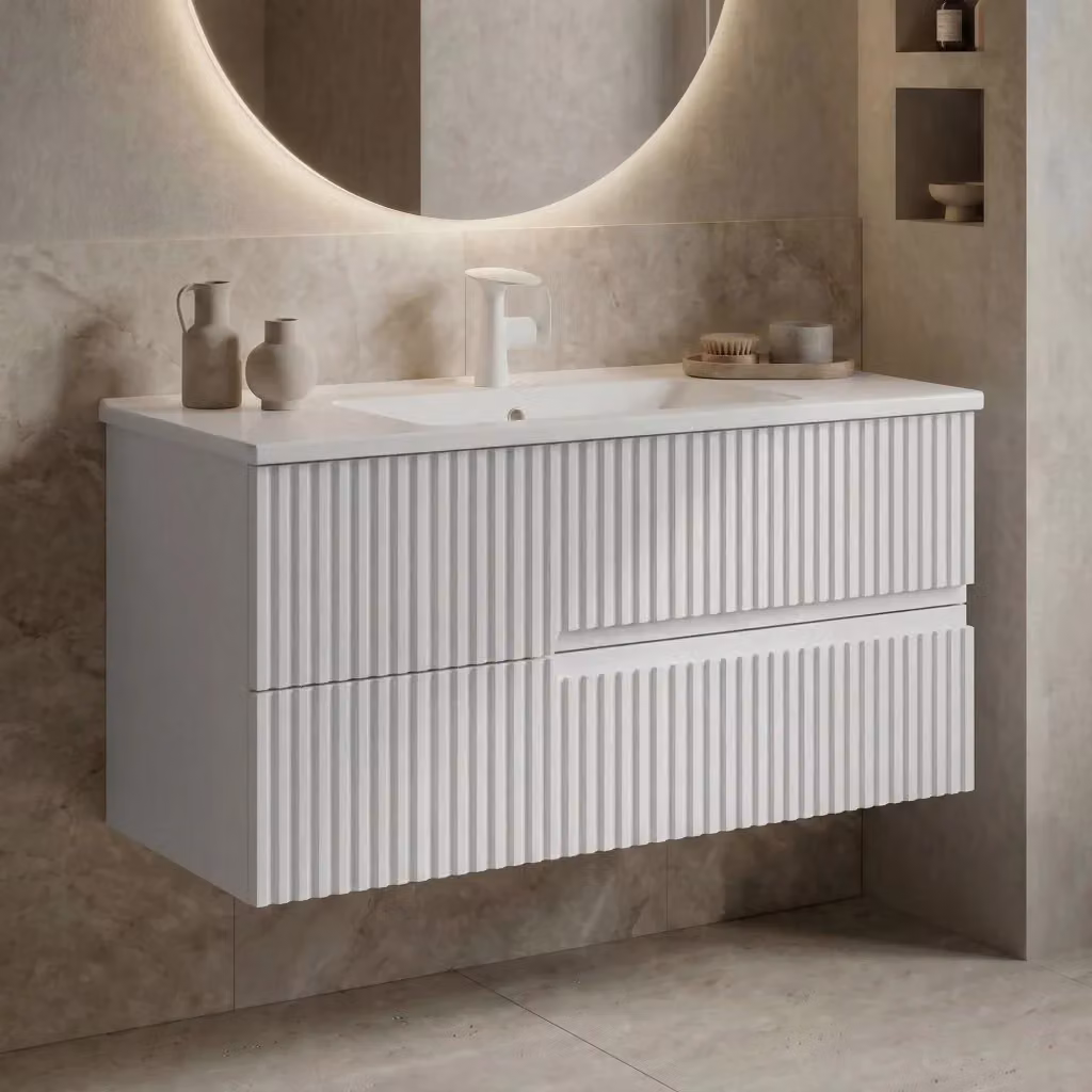 Mobile lavabo Moonlight 90 v2 Hanah Home Bianco opaco L: 91 cm, P: 51 cm, H: 51 cm – 2