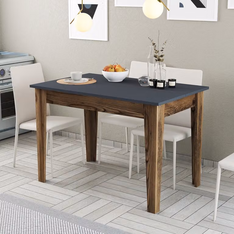 Skye Decor, Kiev 504 - Noce, Antracite, Küchentisch, Nussbaum, 100 % MELAMINBESCHICHTETETETEN SPANPLATTEN, 110 x 72 x 75 cm