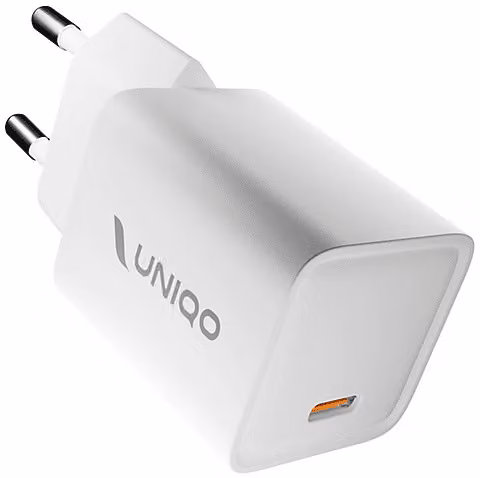 Caricabatteria UNIQO GaN Slim Power Delivery 30W con porta Type-C, Bianco