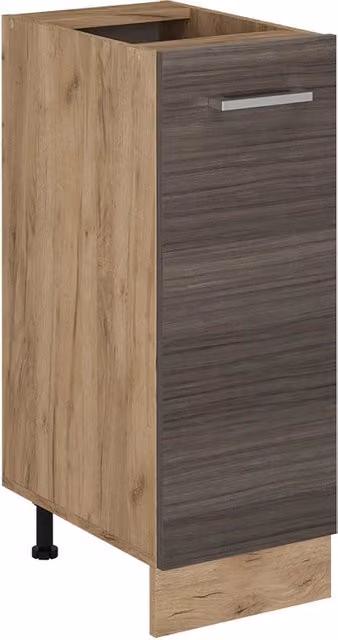 Armadio dispensa da cucina alto R-Line Vicco, Grigio nobile e Rovere dorato, L: 30 cm, H: 181,6 cm, P: 46 cm