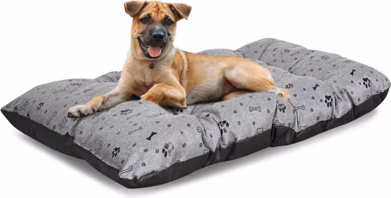 Cuscino per cani PRESTIGE 100x70 cm impermeabile osso nero