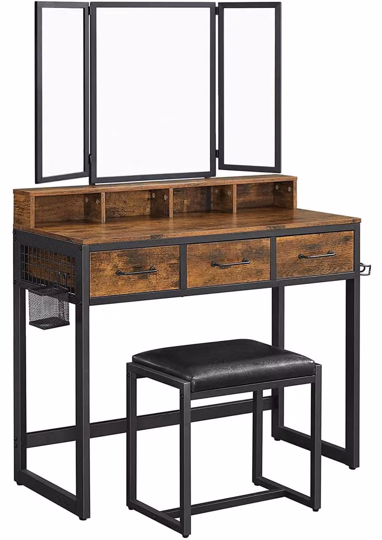 Toeletta - Leobert - Marrone Rustico/Nero - 90 X 40 X 141 Cm