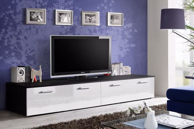 Tavolino per TV DAN - nero / bianco