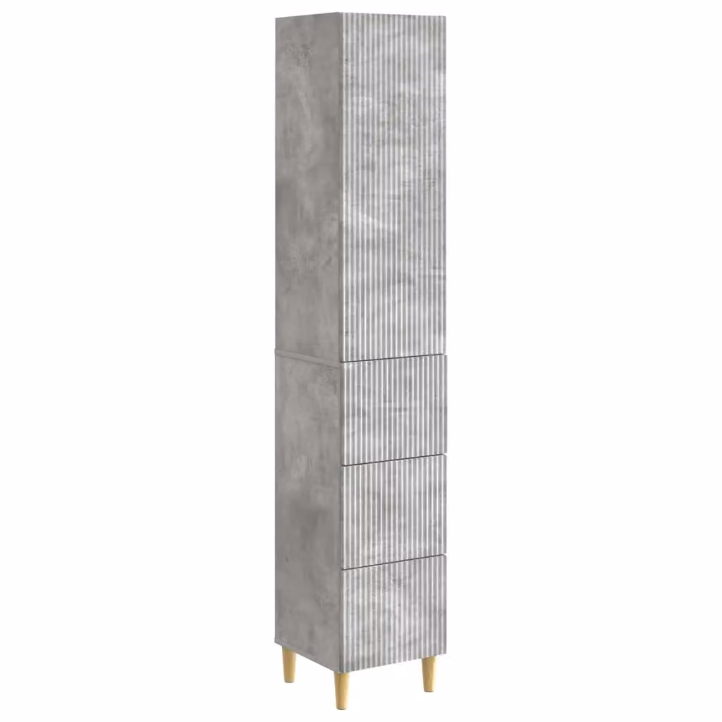 Set di 2 armadi moderni vidaXL in MDF grigio opaco con ante a battente, ripiani e cassetti interni per soggiorno o giardino – 2