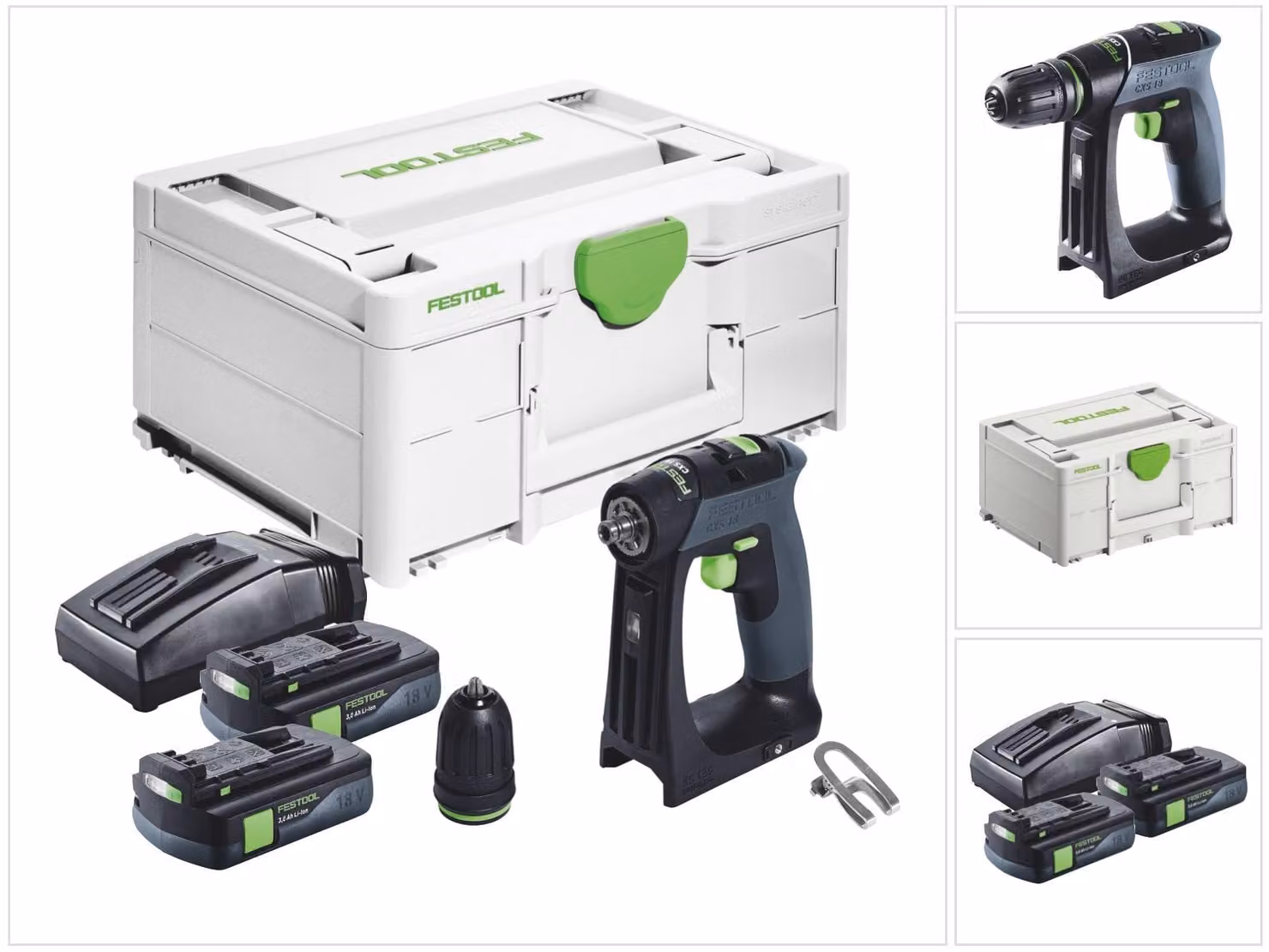 Trapano avvitatore a batteria Festool CXS 18 18 V 40 Nm brushless + 2x batteria ricaricabile 3,0 Ah + caricabatterie + systainer