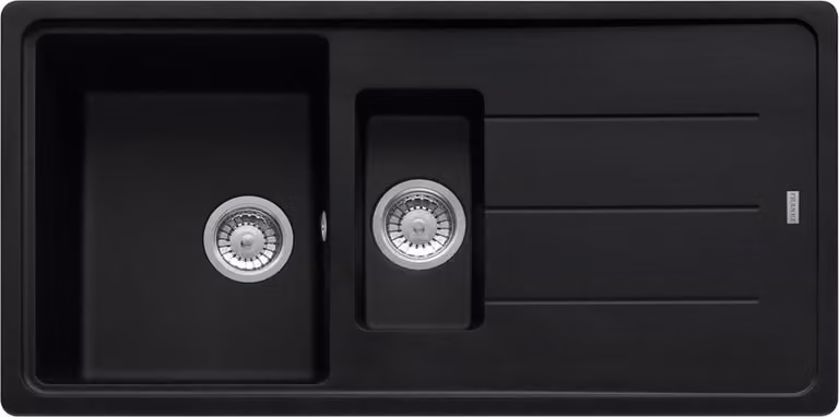 Lavello Franke BASIS BFG 651 in BLACK MATT con scolapiatti in acciaio inox / foro 950 x 480 mm