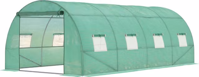 Serra percorribile Outsunny in acciaio e plastica verde per orto e giardinaggio