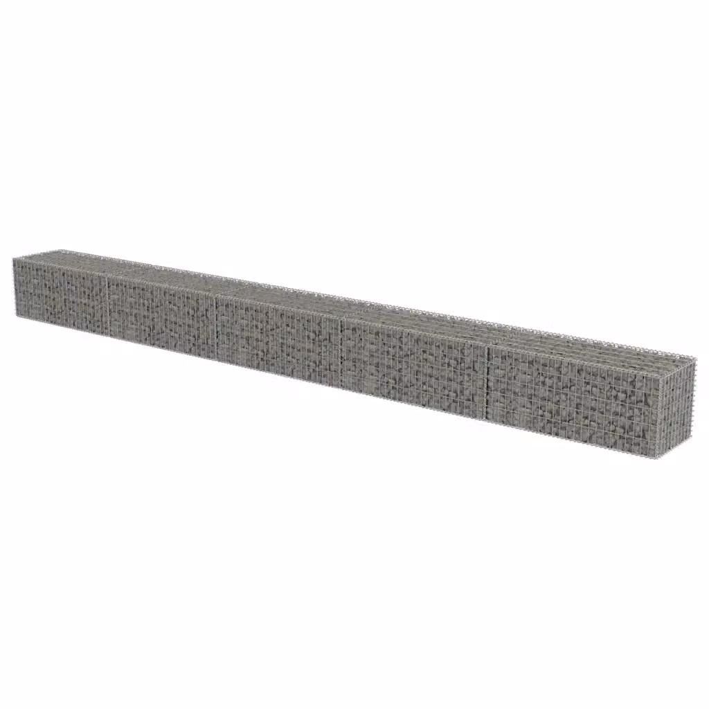 Gabbione con copertura in acciaio zincato vidaXL grigio argento L: 600 cm, P: 50 cm, H: 50 cm – 2