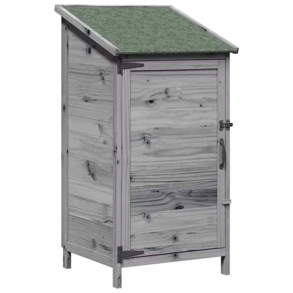 Capanno da giardino vidaXL in legno con tetto a spiovente grigio, L/P/H: 59 x 56 x 113,5 cm – 2