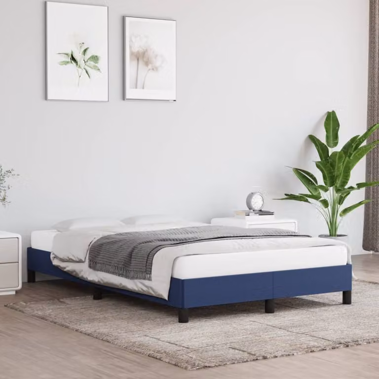 The Living Store struttura letto blu 120x200 cm in tessuto