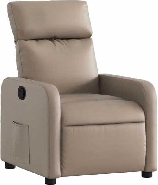 Poltrona | Sedia Relax Reclinabile Cappuccino in Similpelle