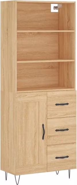 Credenza | Madia | Buffet da pranzo | Armadio da pranzo Rovere Sonoma 69,5x34x180 cm in Legno Multistrato