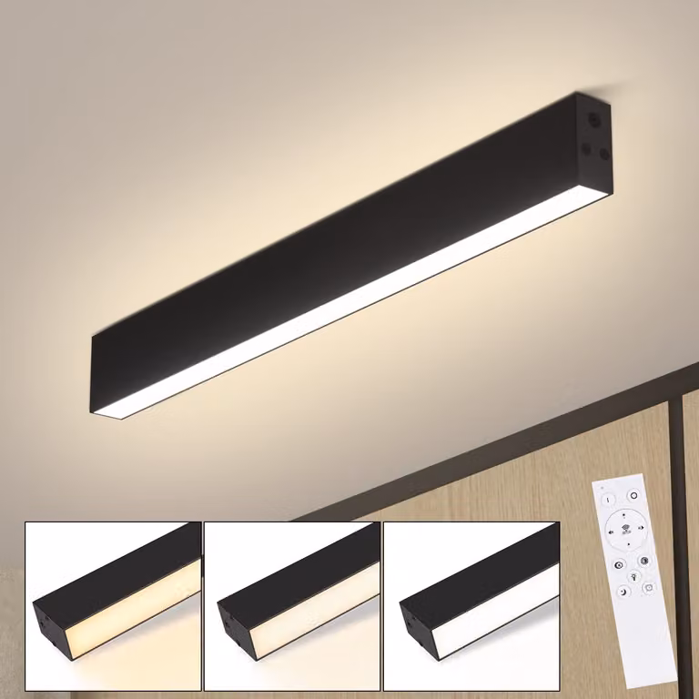 ZMH LED plafoniera soffitto soggiorno 17W moderna plafoniera nera 53,6CM dimmerabile con telecomando per camera da letto cucina ufficio sala da pranzo