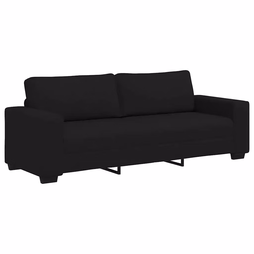 Divano a 3 posti moderno vidaXL in tessuto nero L: 220 cm, P: 77 cm, H: 82 cm – 2