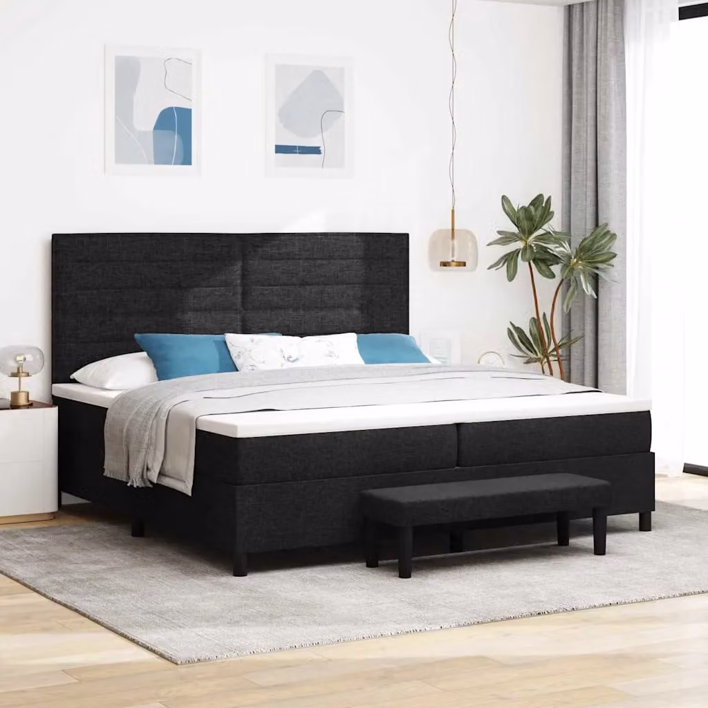 Letto ibrido con materasso vidaXL in tessuto nero L 200 cm x P 200 cm x H 280 cm