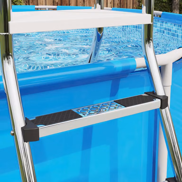 Gradino di ricambio per scaletta piscina vidaXL in acciaio inossidabile argento L 50 cm x P 9 cm x H 3,5 cm