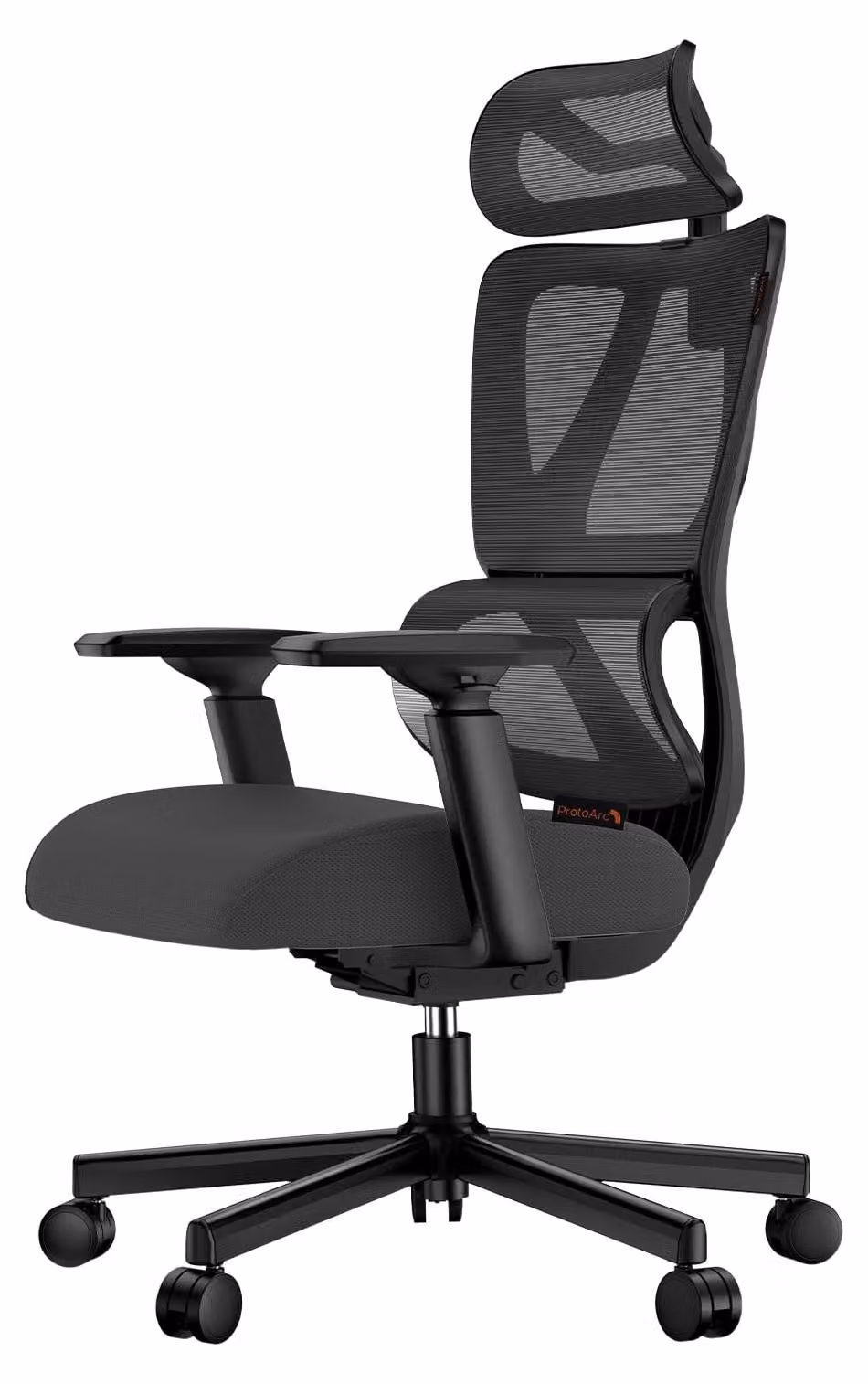 Sedia da ufficio ergonomica con supporto regolabile, colore nero