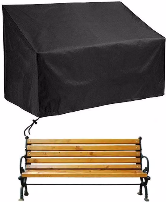 Copertura protettiva per panchina da giardino - Resistente ai raggi UV, impermeabile, antivento e resistente all'abrasione - Tessuto Oxford 210D - 163 x 66 x 89 cm - Nero