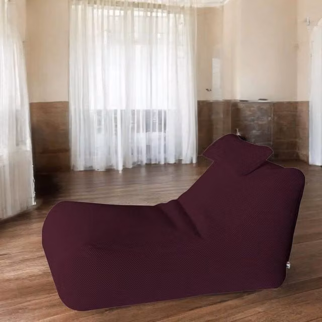 Pouf ??hck, Poltrona multiuso, Poltroncina sacco, Pouf poggiapiedi, Made in Italy, 70x120 h65 cm, Bordeaux
