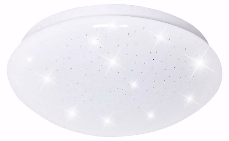 Lampada da soffitto a LED, rotonda, bianca, effetto stelle, diametro 21,5 cm