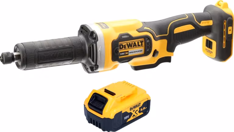 Smerigliatrice diritta a batteria DeWalt DCG 426 N 18 V brushless + 1 batteria 5,0 Ah - senza caricabatterie