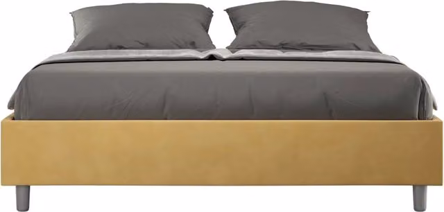 Letto Matrimoniale Sommier 160x190 cm con Rete Azelia Ocra