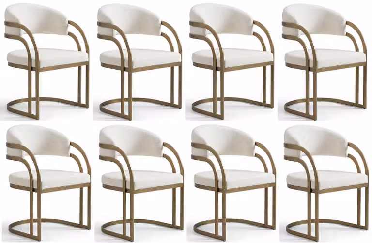Set di otto sedie color beige: sedie da sala da pranzo e da cucina