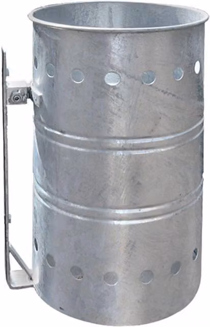 Cestino per rifiuti esterno Andrys in acciaio zincato argento L/P/H: 26 x 26 x 42 cm