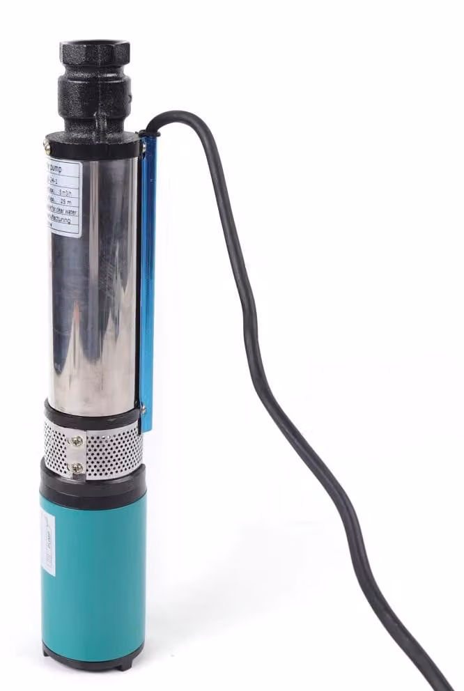Pompa per pozzi profondi - Pompa sommergibile solare a 24 V - Motore in rame puro - 5000 giri/min - Portata di 83 litri/min - Altezza di sollevamento di 25 metri