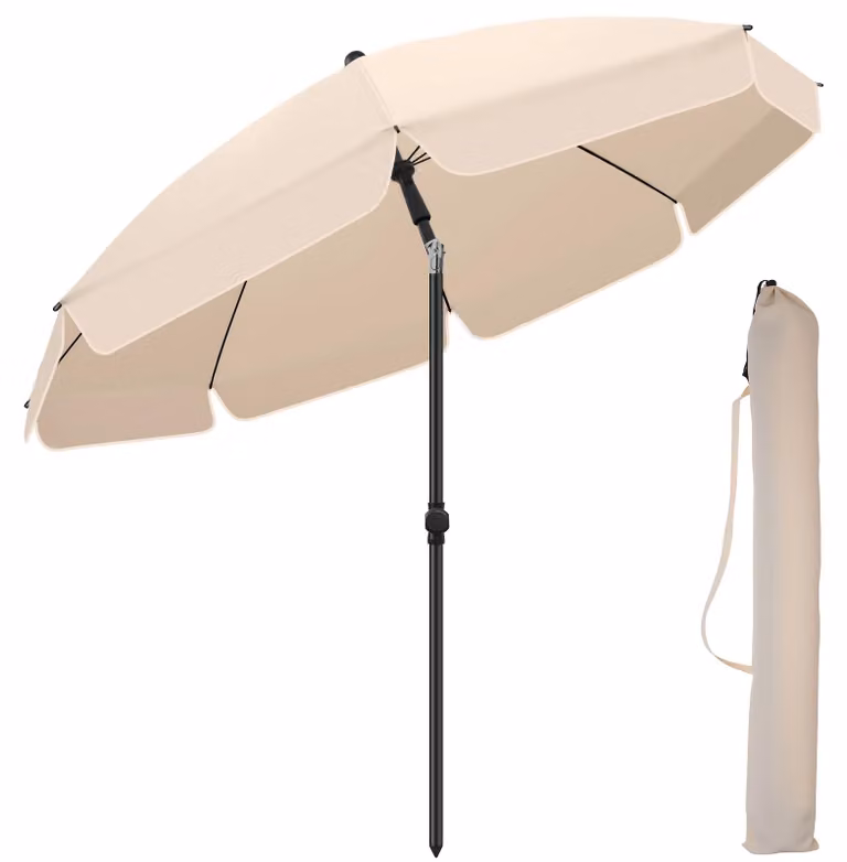 Ombrellone pieghevole moderno - Parasole per esterni - Inclinabile - Protezione UV - Ideale per giardino, spiaggia e terrazza - Bricge