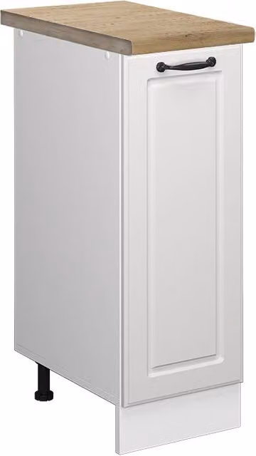 Armadio cucina dispensa alto R-Line Bianco rustico/Bianco 30 cm, PL Rovere Vicco