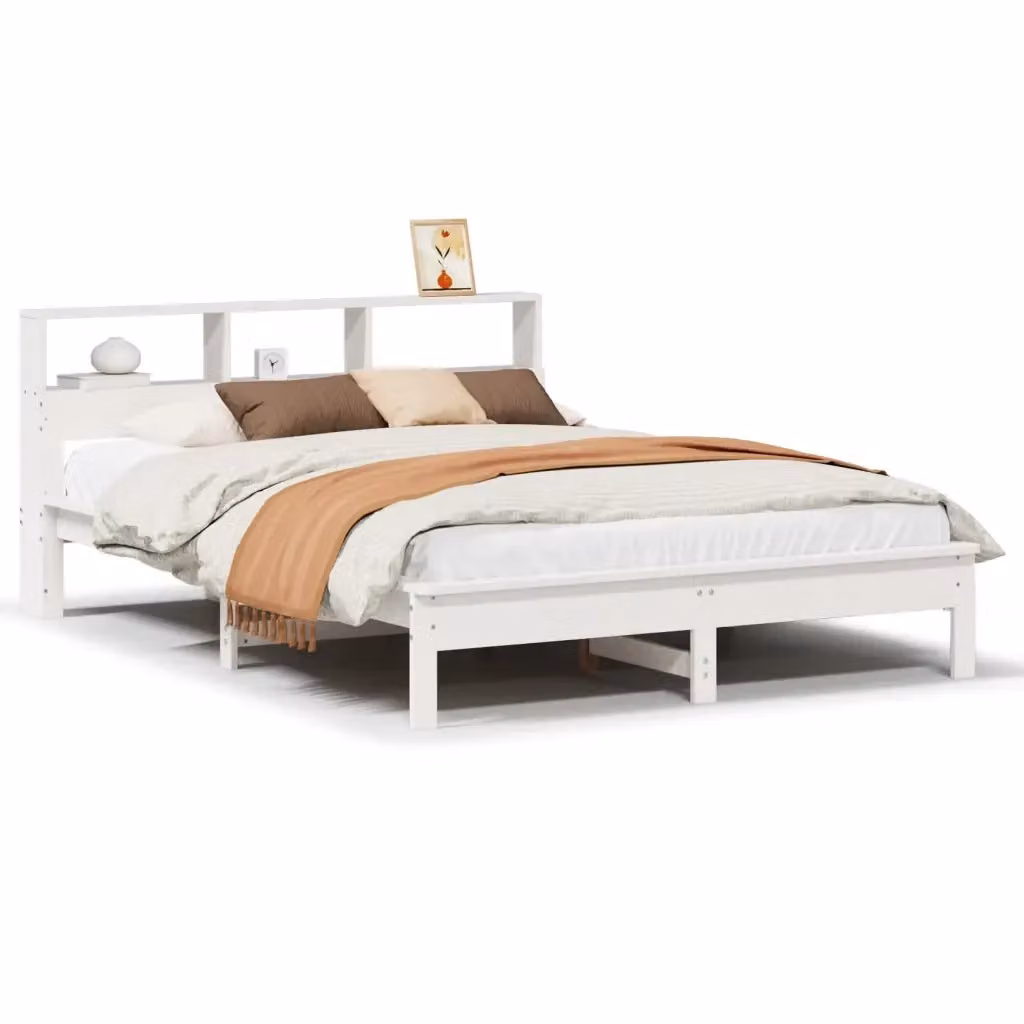 Letto senza materasso vidaXL in legno massello di pino bianco L/P: 140 x 190 cm – 2