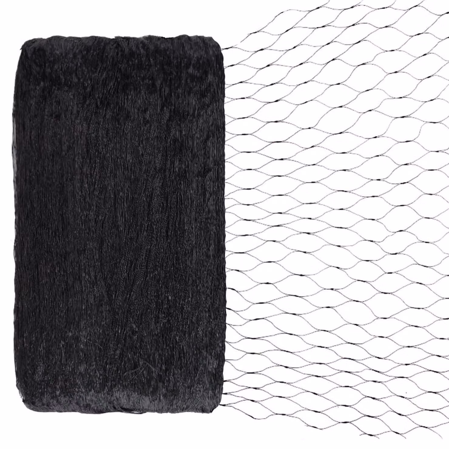 Rete di protezione per uccelli, trama fitta, 4x15 metri, colore nero, dimensione delle maglie: 1,5x1,5 cm