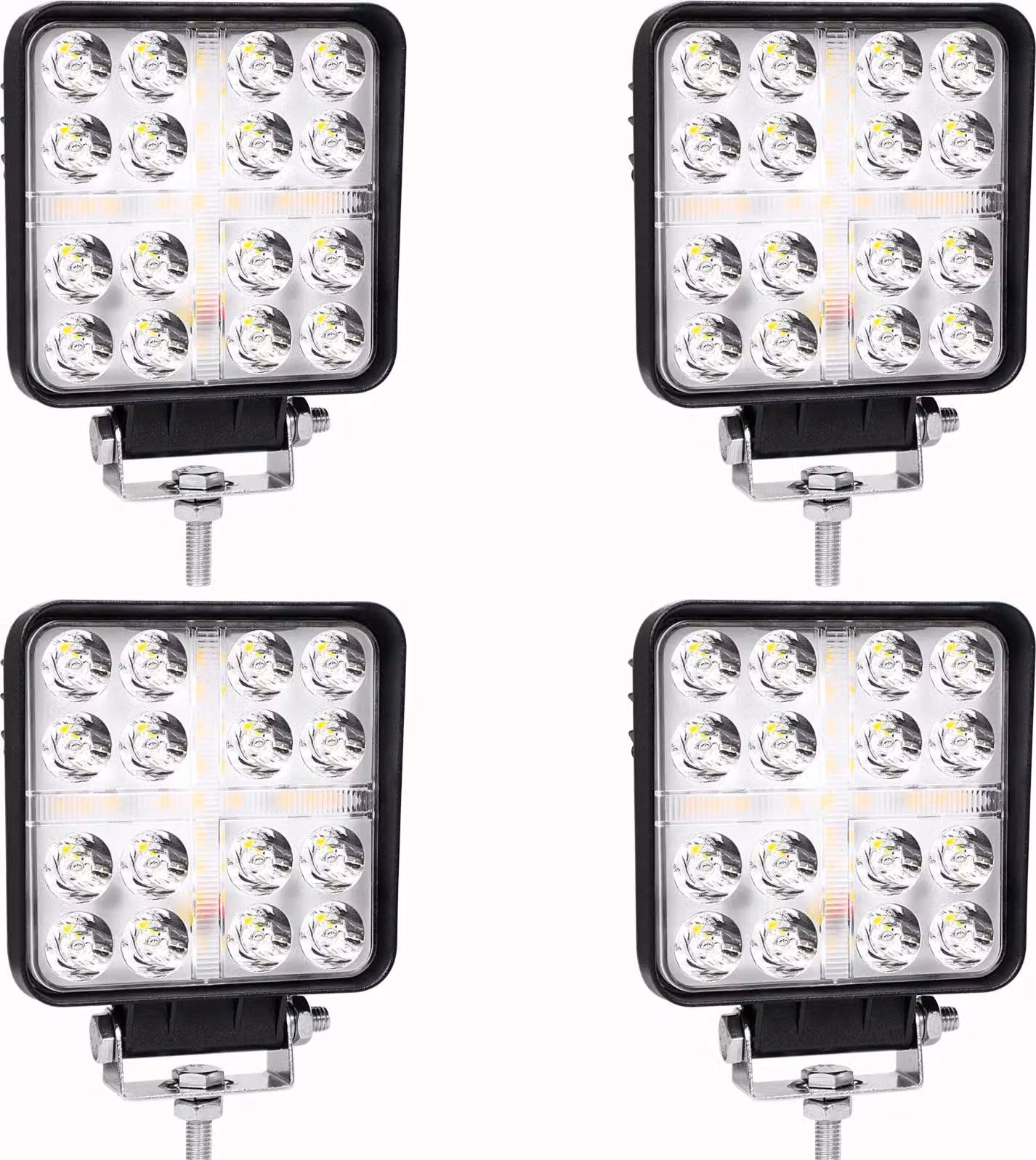 Luci da lavoro a LED, alta luminosità, design impermeabile, 4 fasci spot da 48w