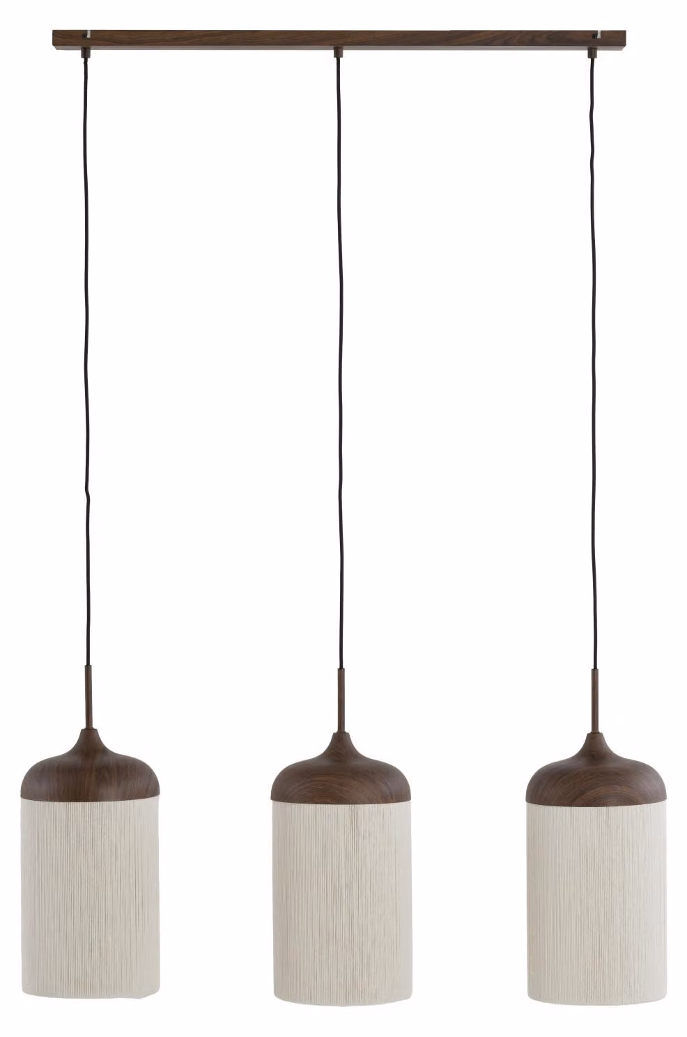 Lampada a sospensione - beige marrone - Dania - cotone metallo - grande lampada da tavolo da pranzo - E27 - 2980452 - Light & Living