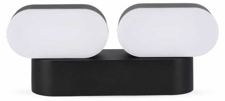 V-TAC VT-814 Lampada LED 12W da parete nero teste ruotabili wall light bianco caldo 3000K IP65 - SKU 8293
