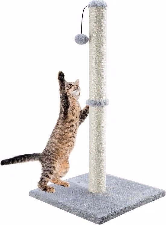 Famanu: Albero per gatti da 34 pollici, grigio, con sisal e peluche