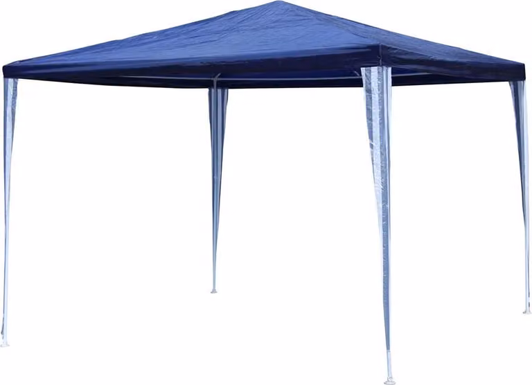 Gazebo LEX 3 x 3 m, tessuto PE, pali in metallo, blu/bianco