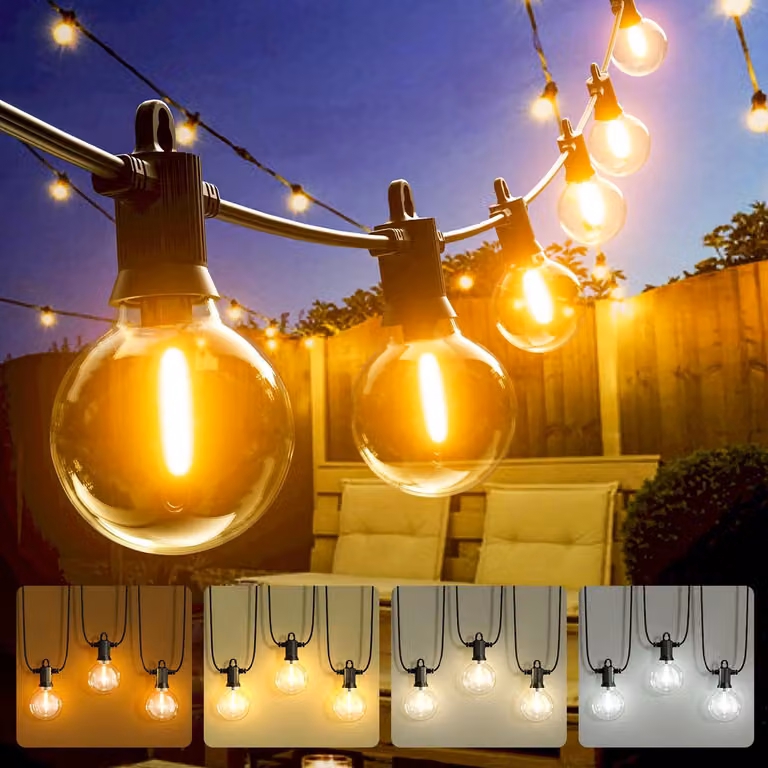 Catena luminosa da 30 metri, con più di 50 LED, dimmerabile, con 4 modalità di cambio colore, grado di protezione IP65