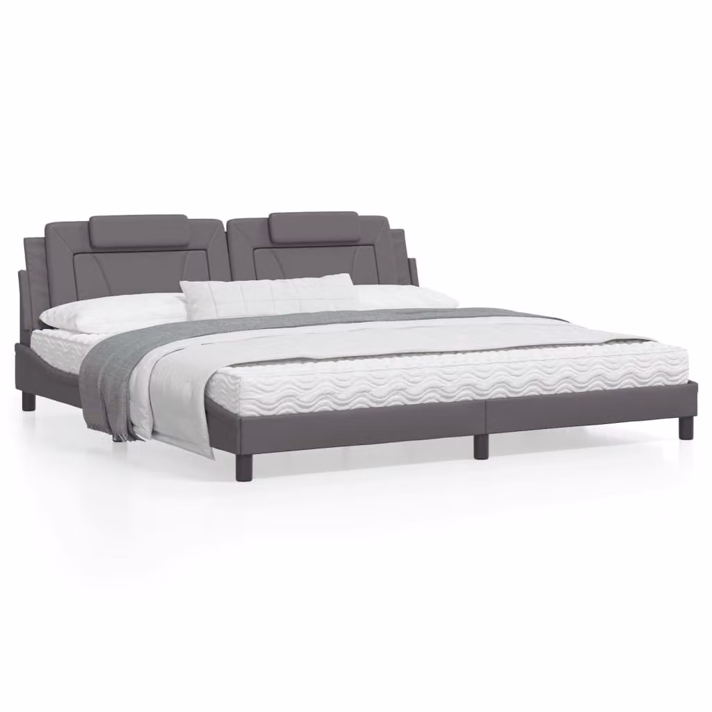 Maison Exclusive - Letto "Viana" con materasso grigio 200x200 cm in ecopelle