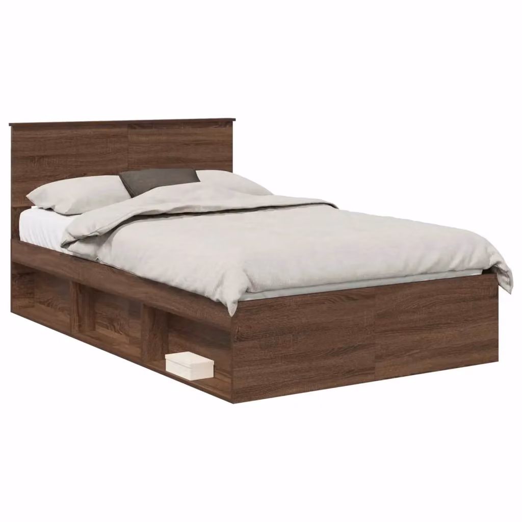 vidaXL Struttura del letto in pino massello marrone con doghe in legno L/P: 120 x 200 cm – 2
