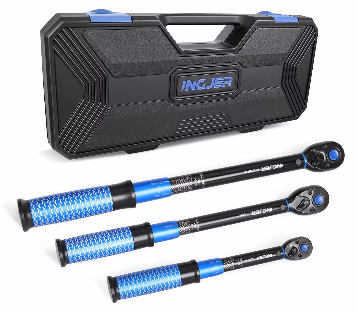Set di chiavi dinamometriche da 3-25 Nm, 5-60 Nm e 20-220 Nm, composto da 3 pezzi, per un serraggio di precisione