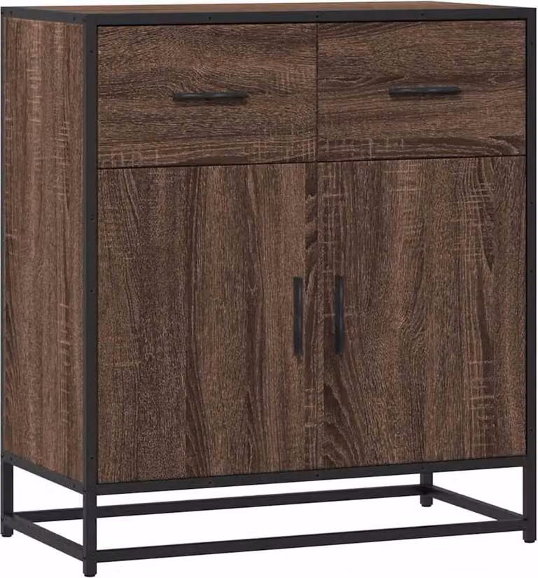 Credenza Rovere Marrone 68x35x76 cm in Legno Multistrato