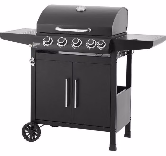 Barbecue a gas - Paarl - 4 bruciatori - Superficie di cottura principale: 60 x 42 cm - Griglia di mantenimento del calore - Acciaio